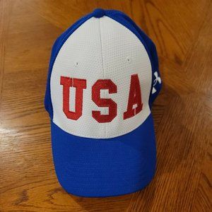 USA Under Armour Lake Placid Hat  Red-White-Blue Men's Medium / Large